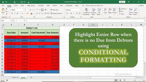 Format Entire Row Based on Condition