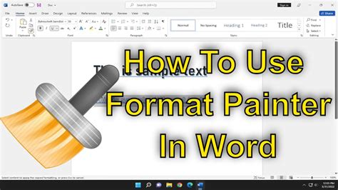 Using the format painter tool in Excel