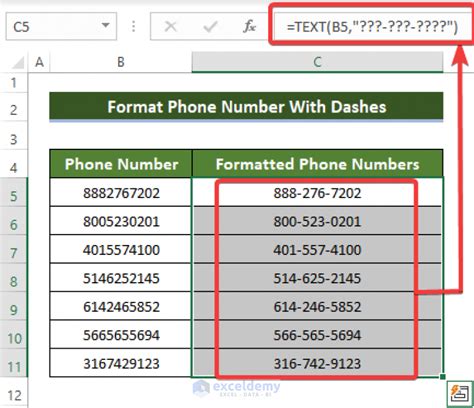 Format with Dashes