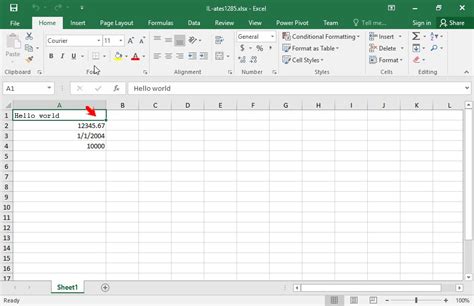 Formatting Cell A1 in Alpha Worksheet