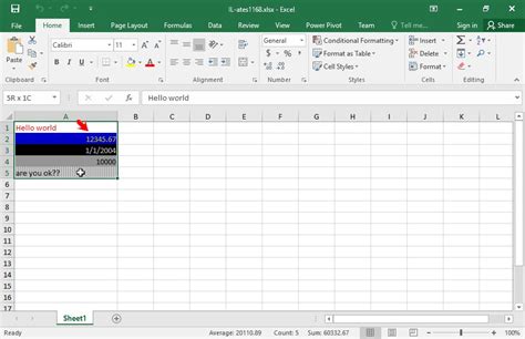 Formatting Cell A1 for Readability and Consistency