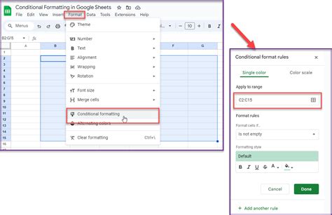 Formatting Google Sheets