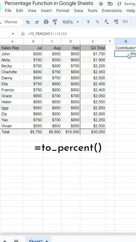 Formatting Percentages in Google Sheets