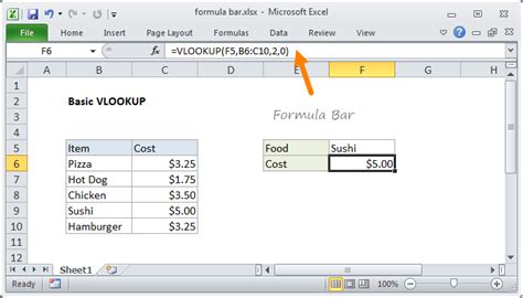 Copying formulas using the Formula Bar