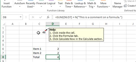 Formula comments