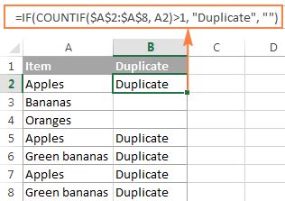 Formula to Identify Duplicates 3