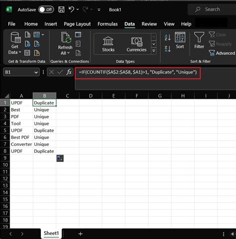 Formula to Identify Duplicates 8