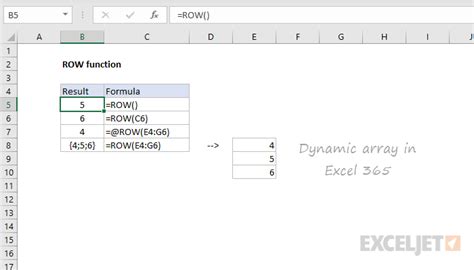 Formula with IF and ROW Functions