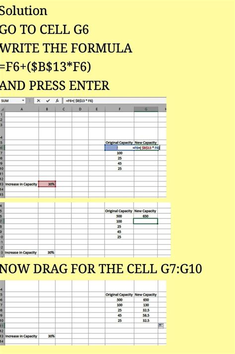 Entering a formula in cell G6