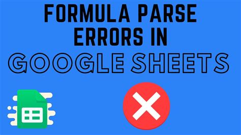 Common Formula Parse Error Messages