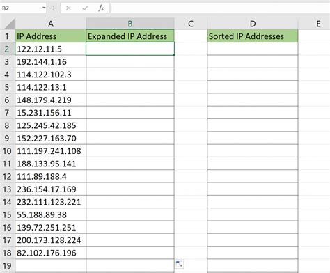 Sorting IP Addresses with a Formula