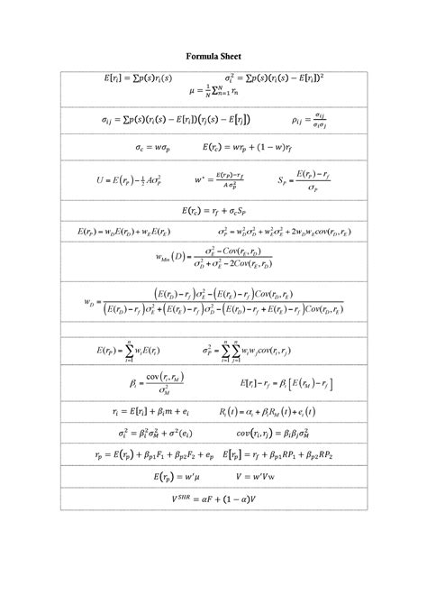 Formulas