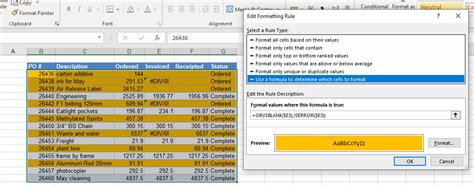 Formulas and Conditional Formatting