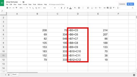 Formulas in Google Sheets