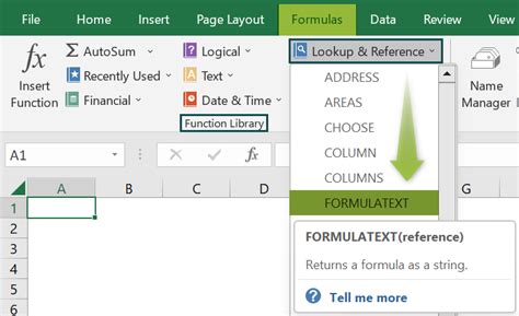 Formulatext Excel formula