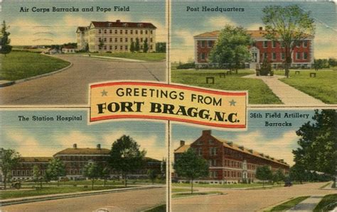 Aerial view of Fort Bragg in the early years