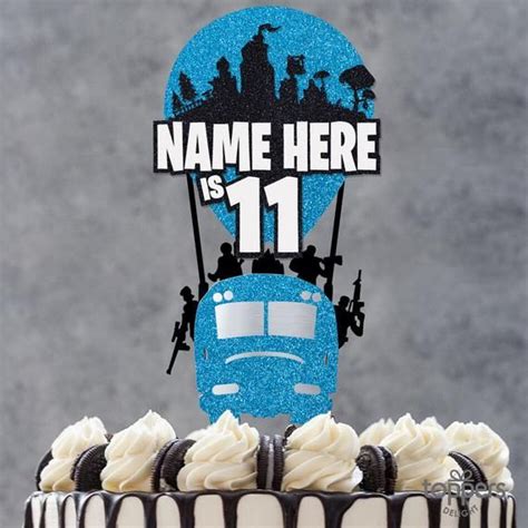 Fortnite battle bus cake topper printable