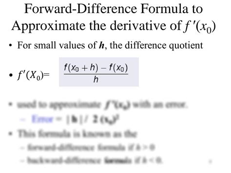 Forward Difference Formula in Calculus