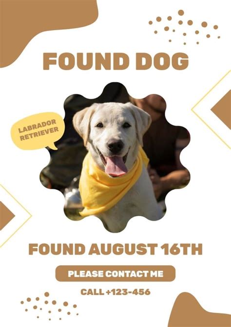 Found dog flyer template with contact details