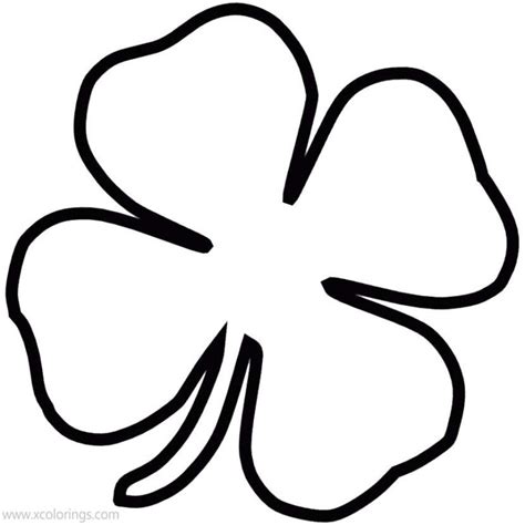 Four-Leaf Clover Coloring Page