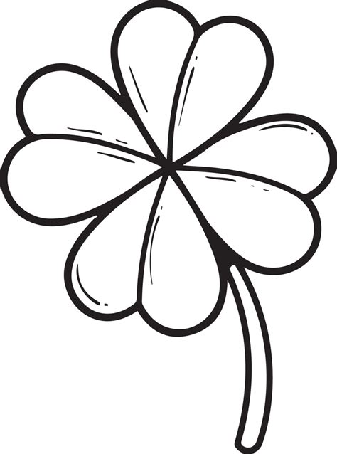 Four-Leaf Clover Coloring Page