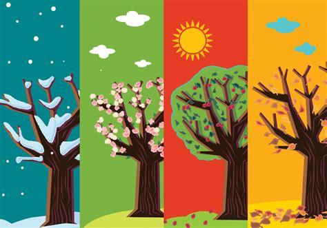 Abstract four seasons tree template