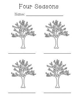 Materials needed for four seasons tree template