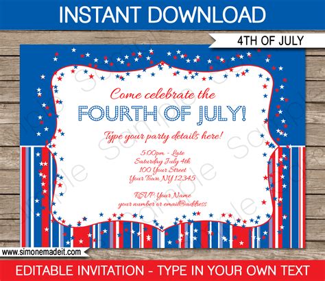 Fourth of July Party Templates