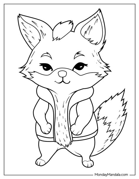 Designs and Themes of Fox Coloring Pages