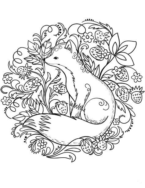 Fox Coloring Pages with Fantasy Elements