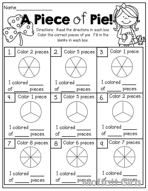 Fraction worksheets for 2nd grade