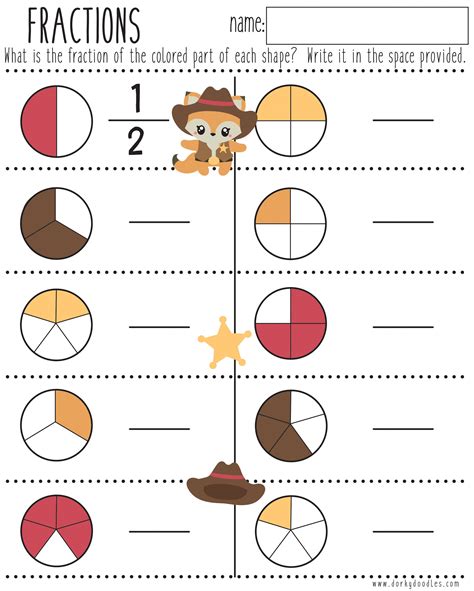 Fraction worksheets for preschool