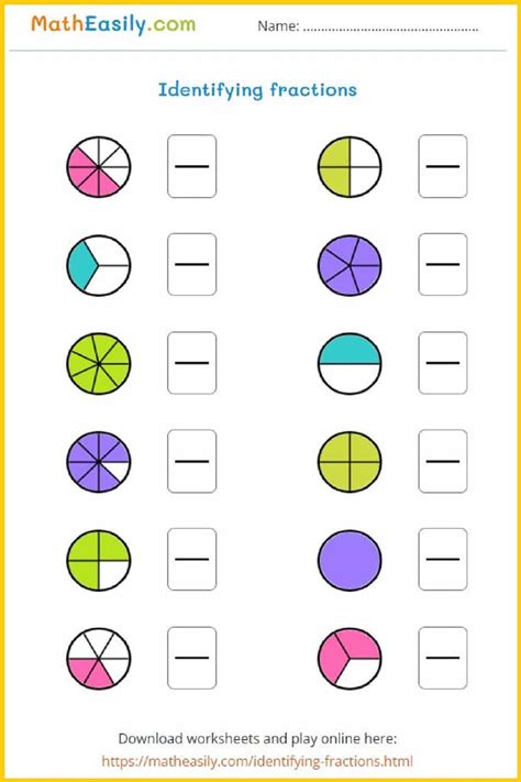 A fractions worksheet with a printable ruler