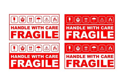 Fragile sticker designs