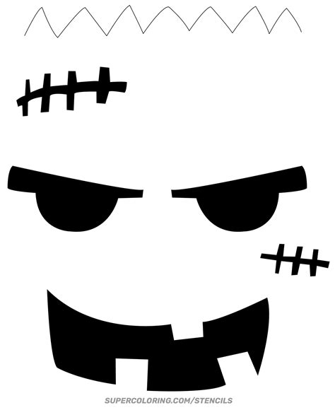 Frankenstein face stencil template