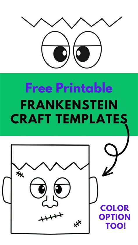 Frankenstein face stencil templates