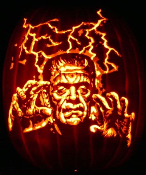 Frankenstein Pumpkin Carving Pattern