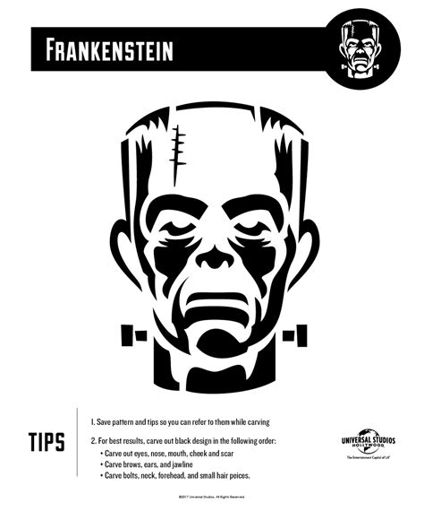 Frankenstein Pumpkin Carving Pattern