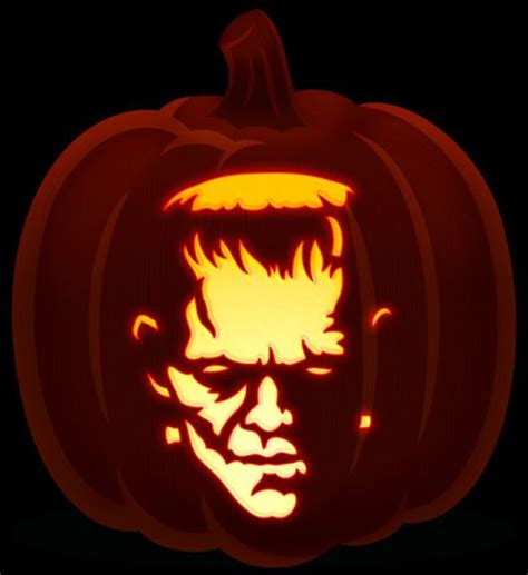 Frankenstein's monster pumpkin stencil