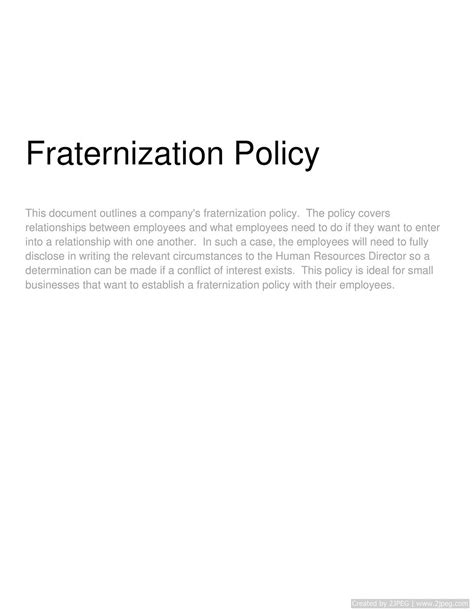 Guidelines for Fraternization