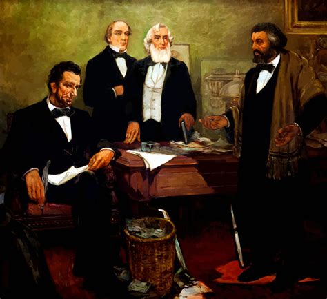 Frederick Douglass meeting with President Lincoln