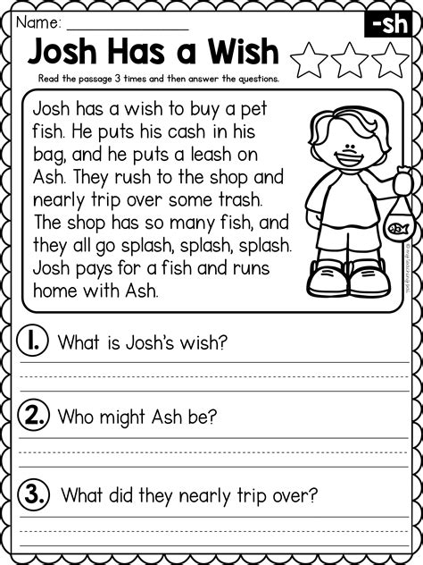 Free 1st grade reading worksheets