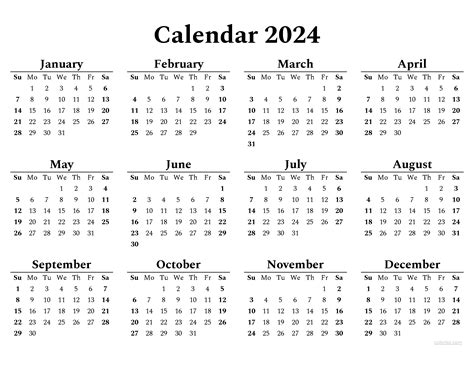 Free 2024 Calendar Templates Printable