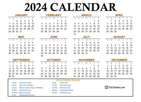 Get Your Free 2024 Calendar with Holidays Today!