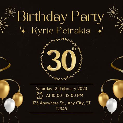 Free 30th Birthday Invitation Templates