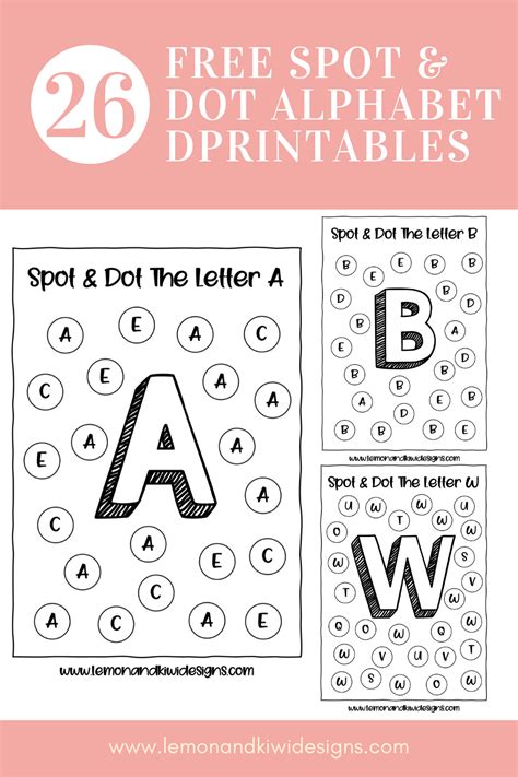 Free alphabet dot printables for kids