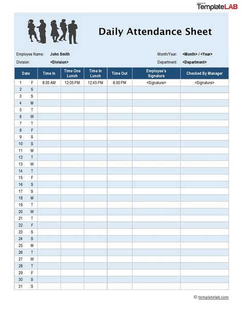 Free Attendance Template