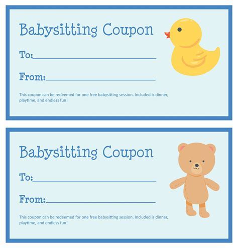 Free Babysitting Coupons