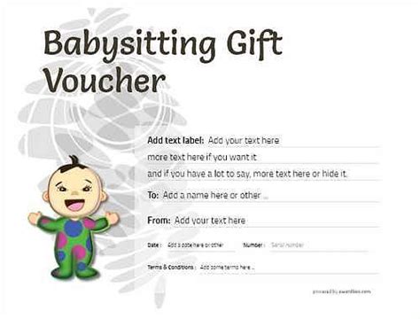 Free Babysitting Gift Certificate Templates PDF 6