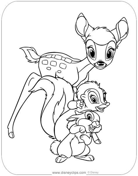 Free Bambi printable coloring pages